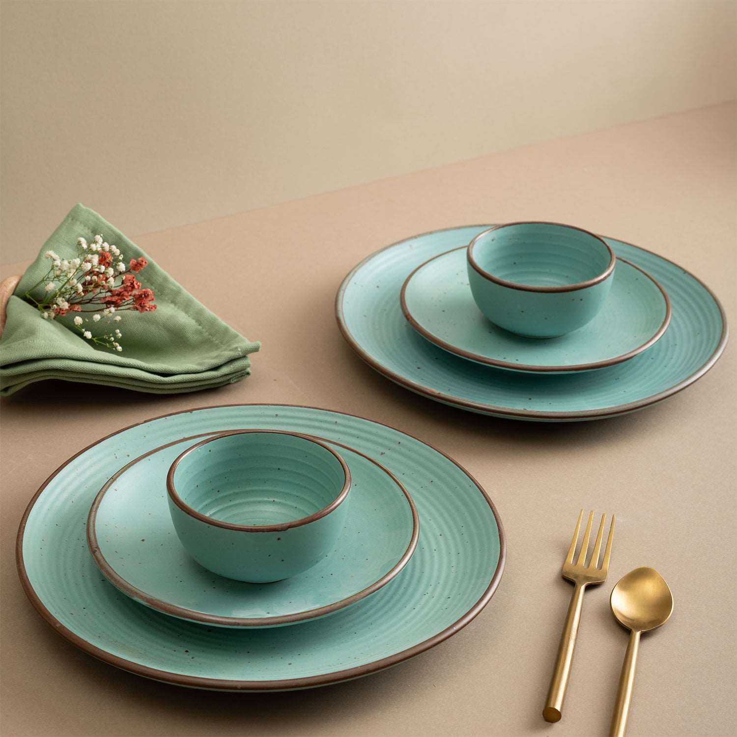 Buy Handmade Warm Pink 6 Piece Ceramic Dinner Set Online | Urban
