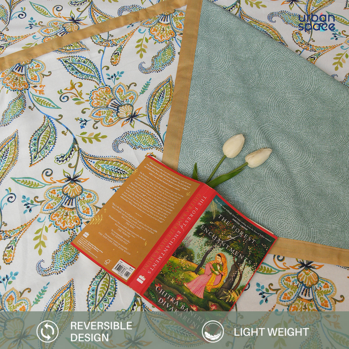 All Season Dohar, Iris Blue bedspread - Main Image