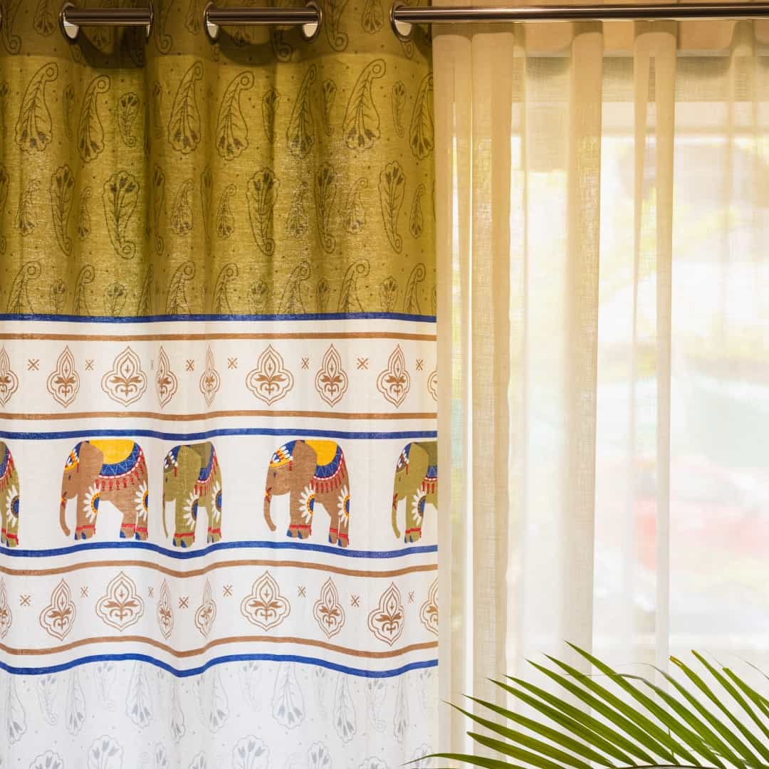 luxurious bedroom Curtains online green color