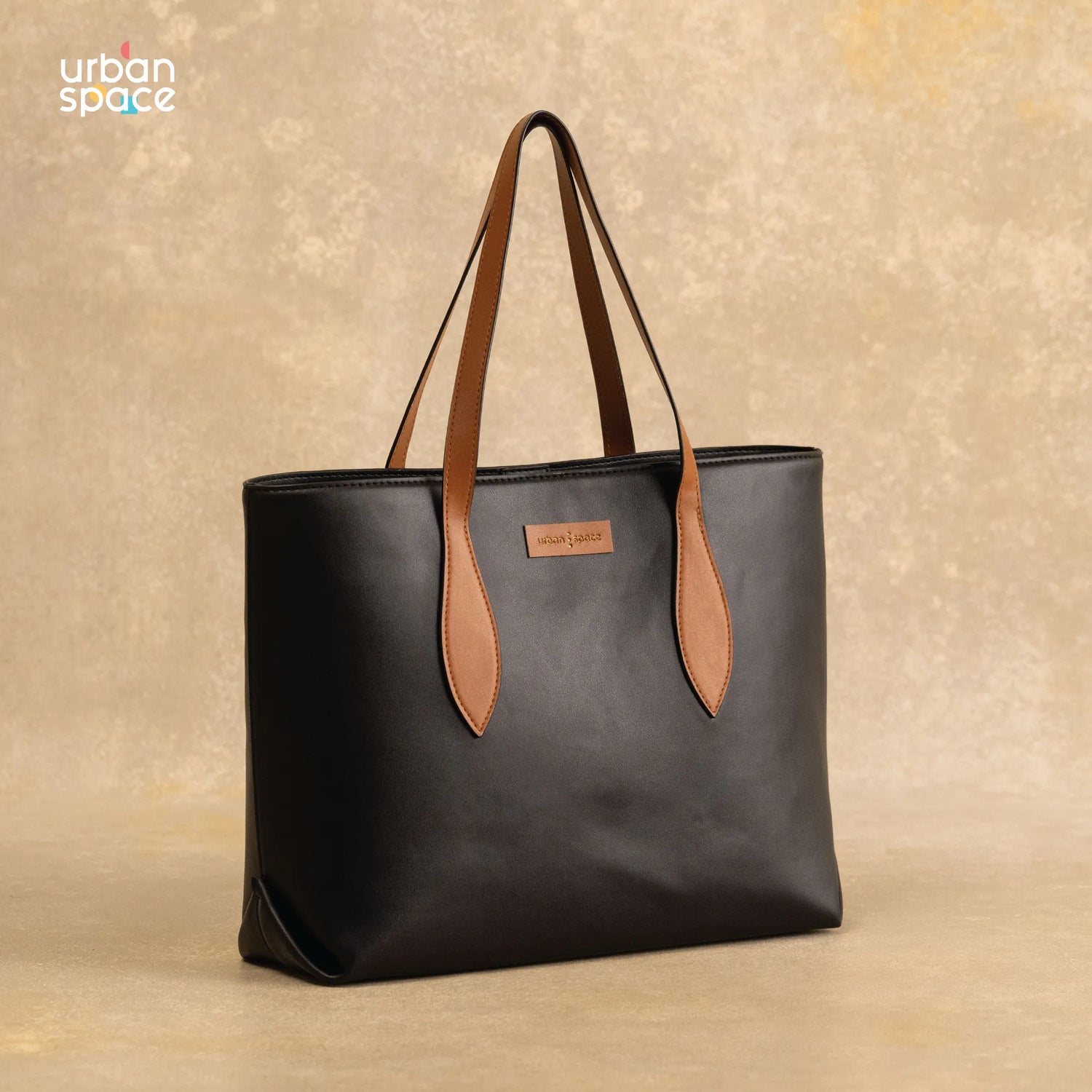 Vegan Tote Bag for Office, Premium & Functional With Laptop Space, Kaya Tote Black