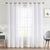 Linen textured  Sheer Curtain for Living Room , Curtain for Bedroom, Readymade Curtain, Pack of 2 Curtains - White Stripe