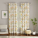 Blackout Curtains, Digital Printed Curtains, Pack of 2 Curtains - Cone Flower - Yellow