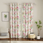 Blackout Curtains, Digital Printed Curtains, Pack of 2 Curtains - Cone Flower - Pink
