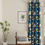 Blackout Curtains, Digital Printed Curtains, Pack of 1 Curtains - Lion King Blue