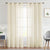 Linen textured  Sheer Curtain for Living Room , Curtain for Bedroom, Readymade Curtain, Pack of 2 Curtains - Butter Cream Stripe