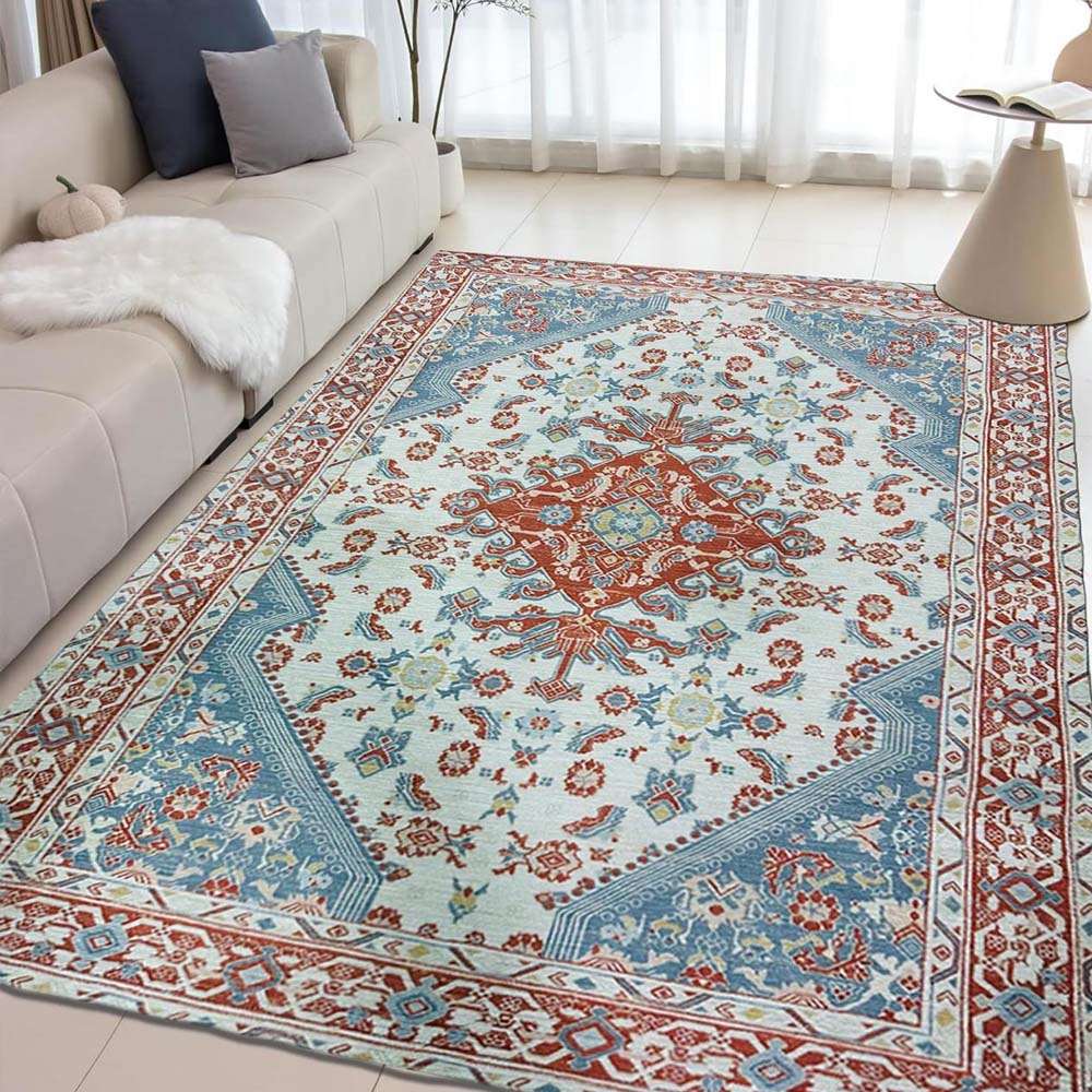 Digital Printed Premium Chenille Floor Carpet Mat, Super Soft Rug with Anti-Skid Backing, Modern Persian Carpet - CR003