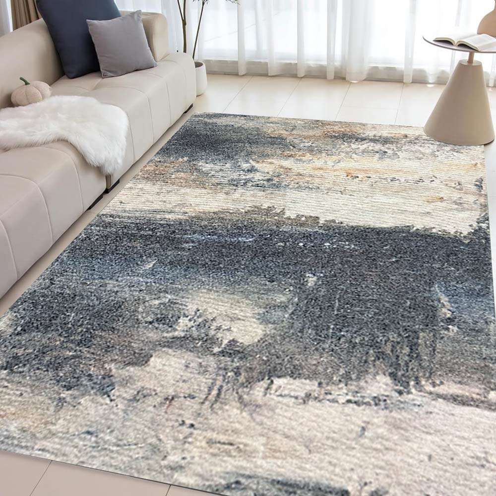 Digital Printed Premium Chenille Floor Carpet Mat, Super Soft Rug with Anti-Skid Backing, Modern Distressed Design - ACR004