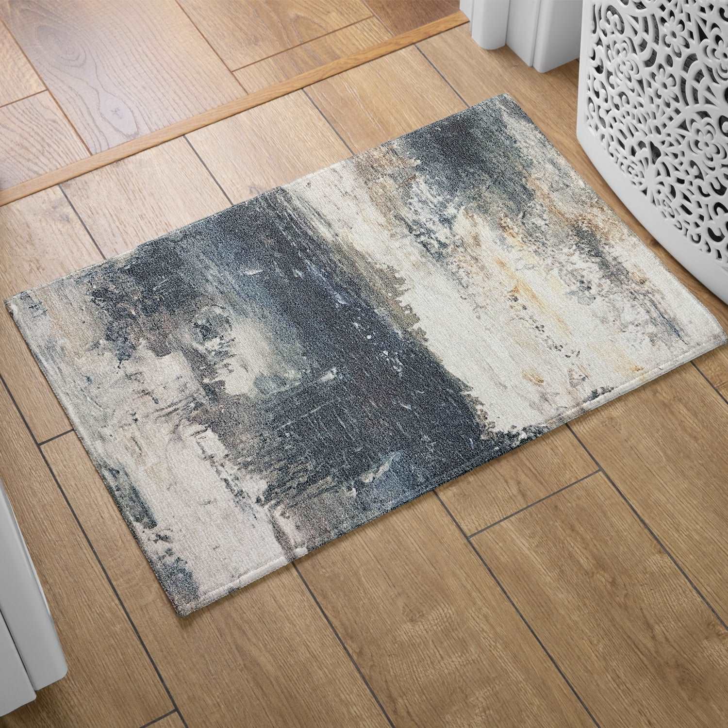 Digital Printed Premium Chenille Floor Carpet Mat, Super Soft Rug with Anti-Skid Backing, Modern Distressed Design - ACR004