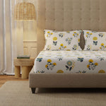 Serene 200 TC 100% Cotton Bedsheet with Pillow Covers - Radiance White