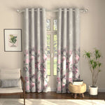 Blackout Curtains, Digital Printed Curtains, Pack of 2 Curtains - Winter Crocus Pink
