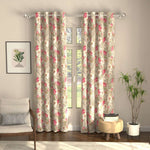 Blackout Curtains, Digital Printed Curtains, Pack of 2 Curtains - Flora Nova Grey