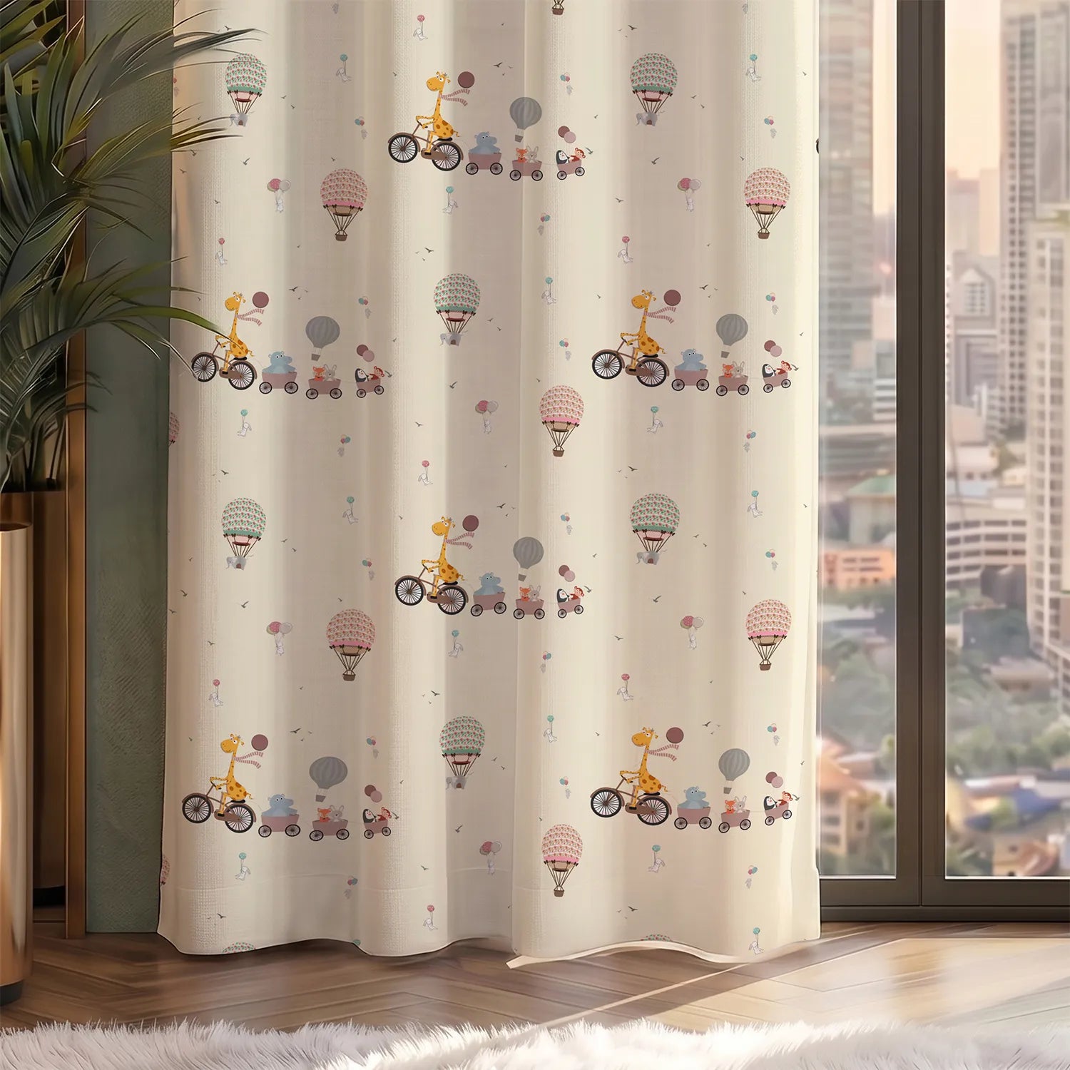 Digital Printed 100% Blackout Curtains, Pack of 1 Curtain - Cub Caravan