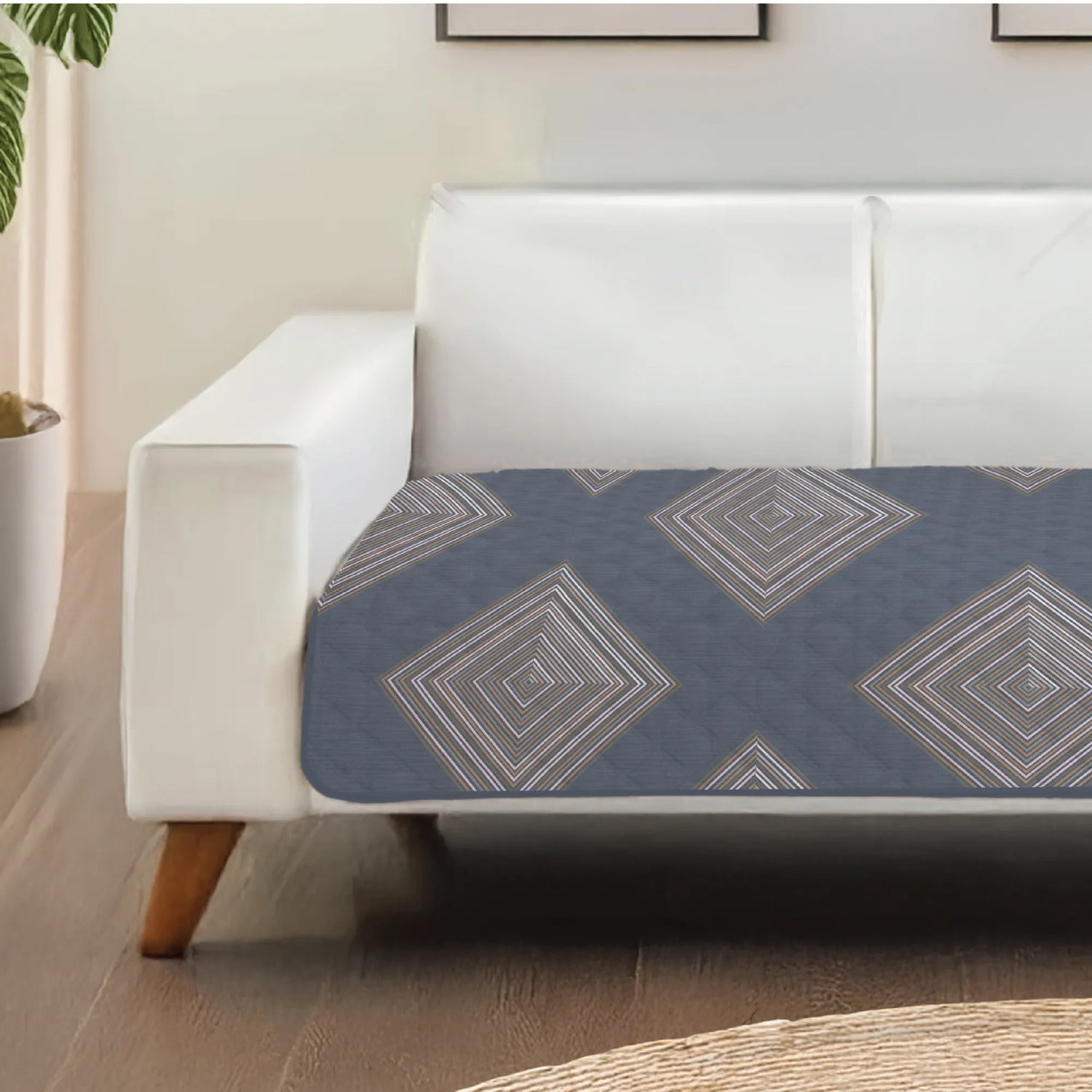 Anti Skid Quilted Sofa Mats, Midnight Mist