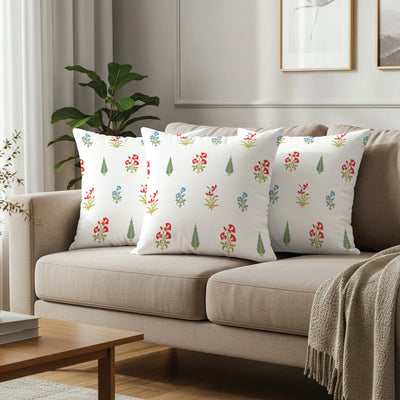 Cotton Cushion Covers, Throw pillow for couch - High garden Red