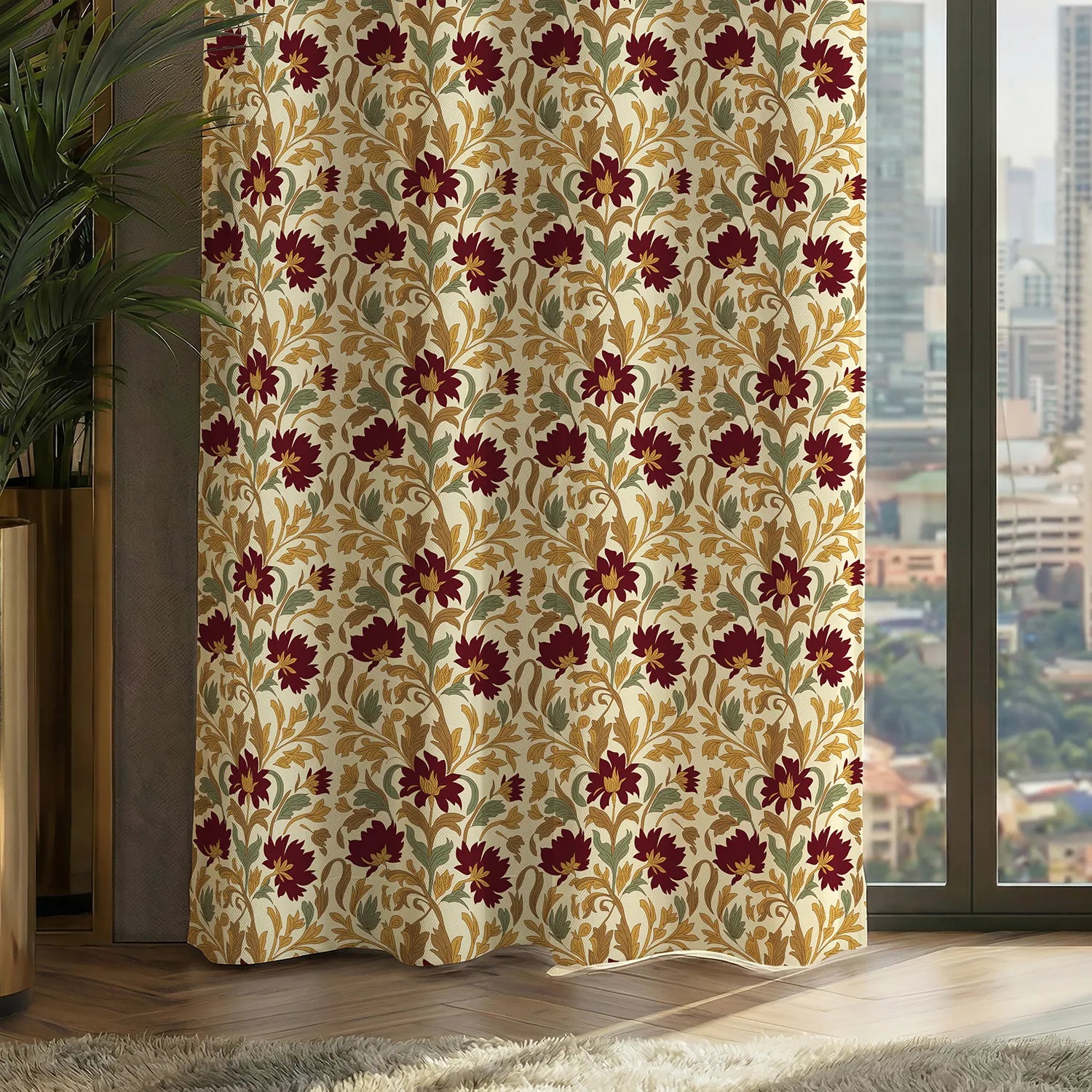 Digital Printed 100% Blackout Curtains, Pack of 2 Curtains - Willow