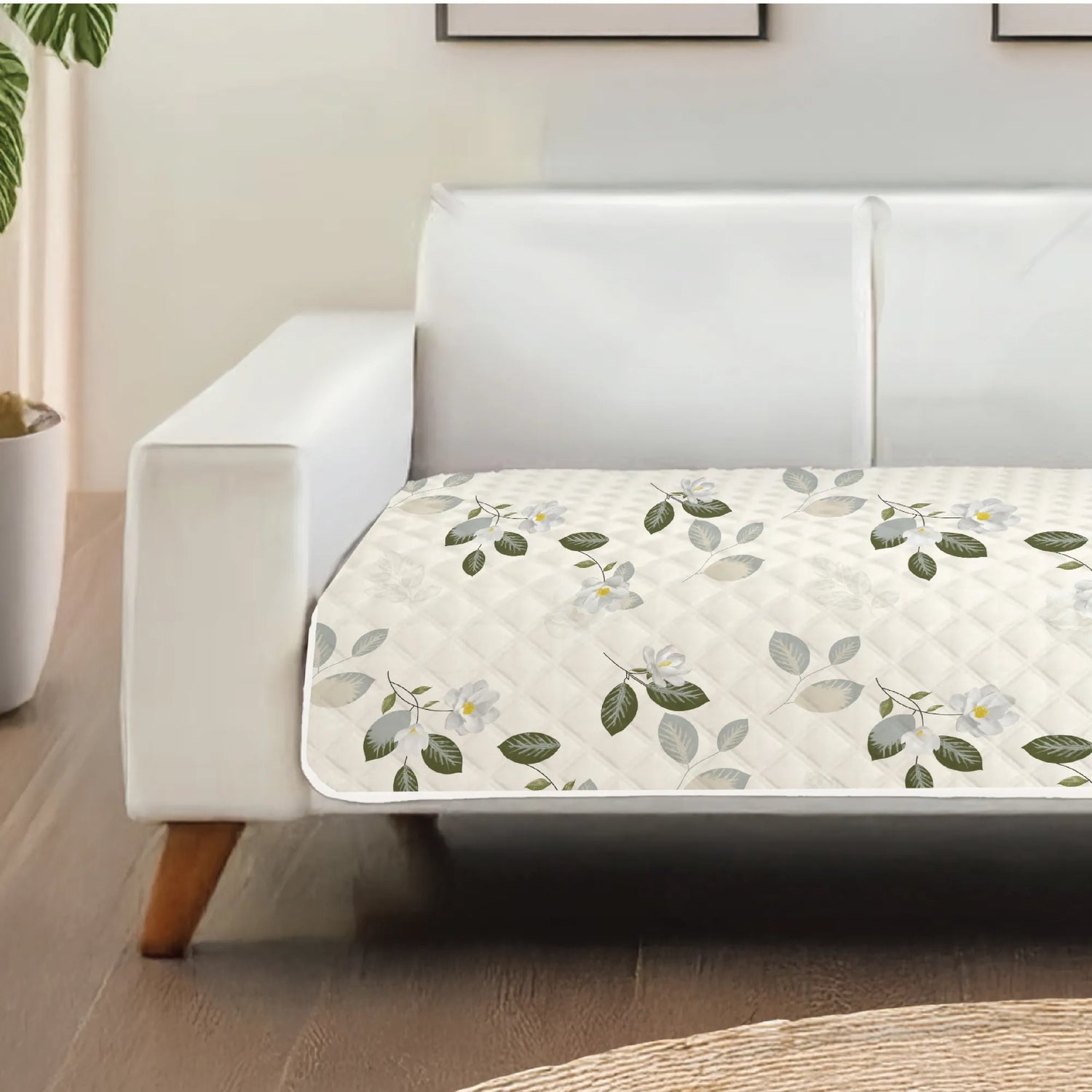 Anti Skid Quilted Sofa Mats, Tea Leaves