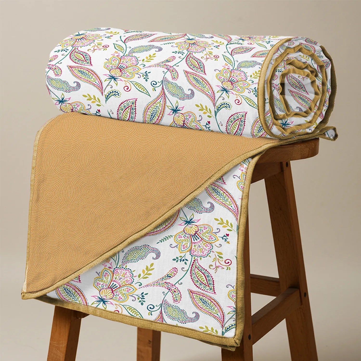 100% Cotton Reversible Dohar / AC Blanket for Bedroom - Iris Pink