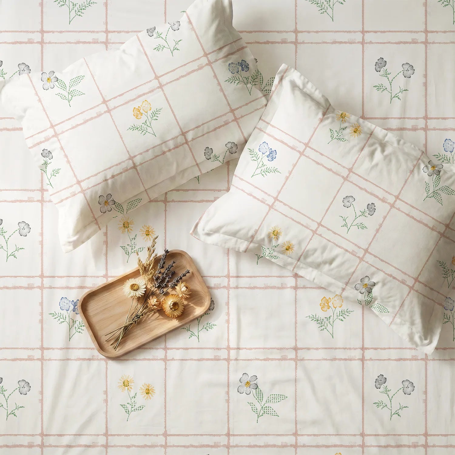 Serene 200 TC 100% Cotton Bedsheet with Pillow Covers - Petal & Pane Buttercream