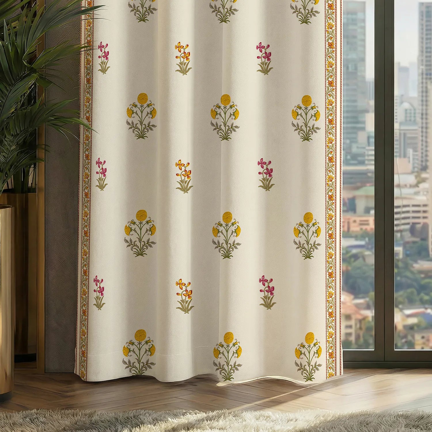 Digital Printed 100% Blackout Curtains, Pack of 2 Curtains - Ira