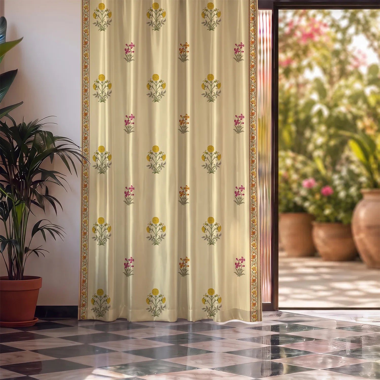 Digital Printed 100% Blackout Curtains, Pack of 2 Curtains - Ira