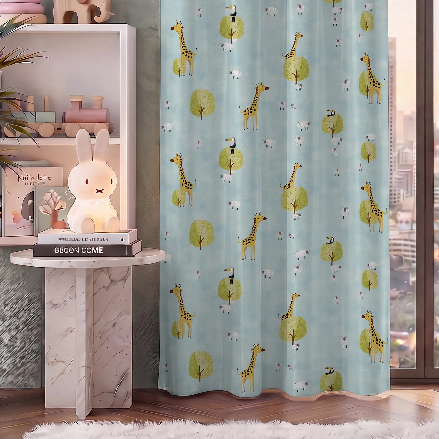 Digital Printed 100% Blackout Curtains, Pack of 1 Curtain - Forest Friends
