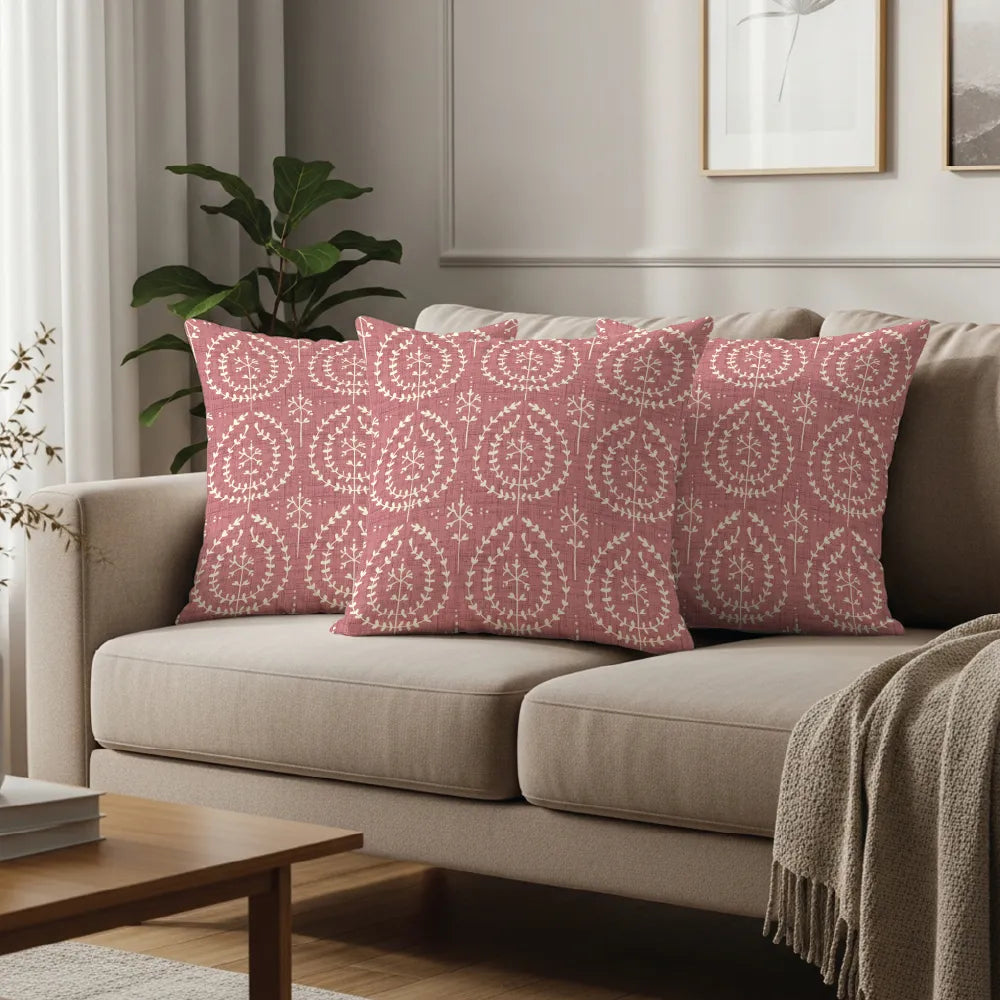 Cotton Cushion Covers, Throw Pillow for Couch - Canopy Clay Pink