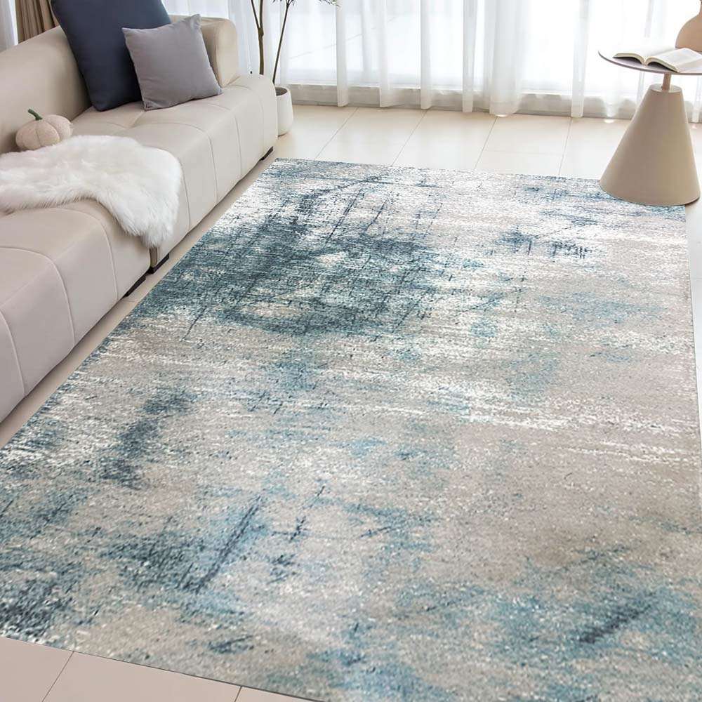 Digital Printed Premium Chenille Floor Carpet Mat, Super Soft Rug with Anti-Skid Backing, Modern Distressed Design - ACR001