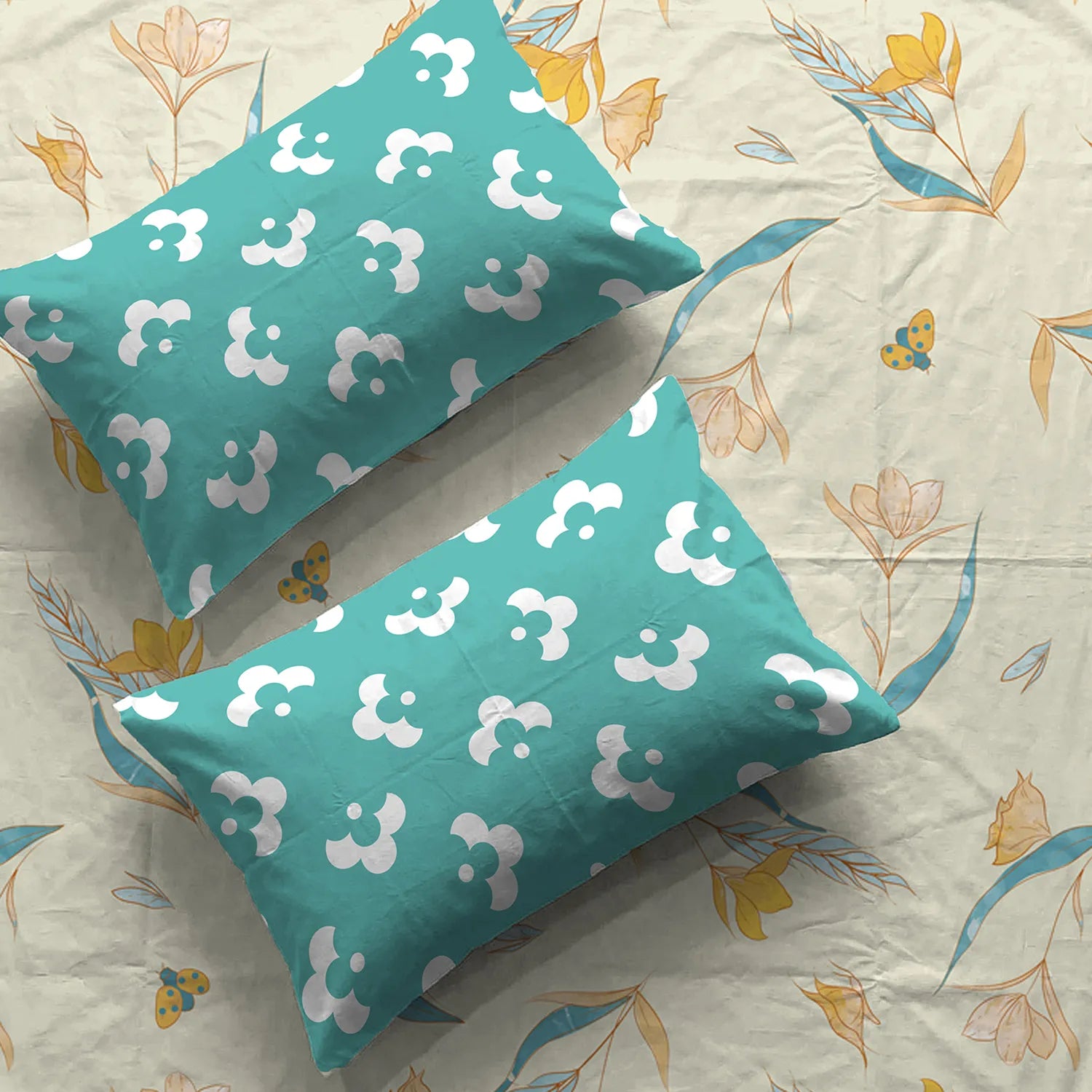 Divine Collection - Cotton Bedsheet With 2 Pillow Covers, Sprinkle Buttercream