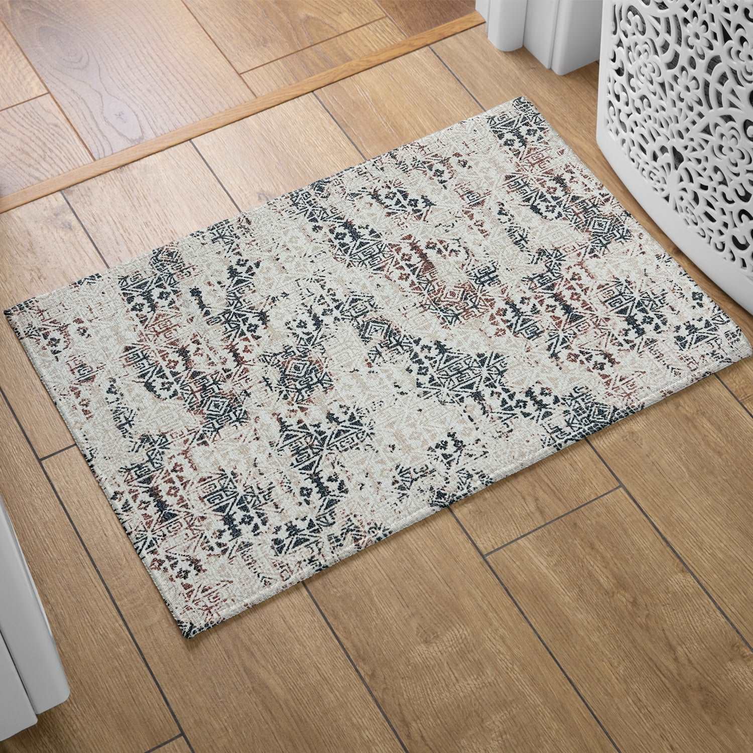 Digital Printed Premium Chenille Floor Carpet Mat, Super Soft Rug with Anti-Skid Backing, Modern Distressed Design - ACR003