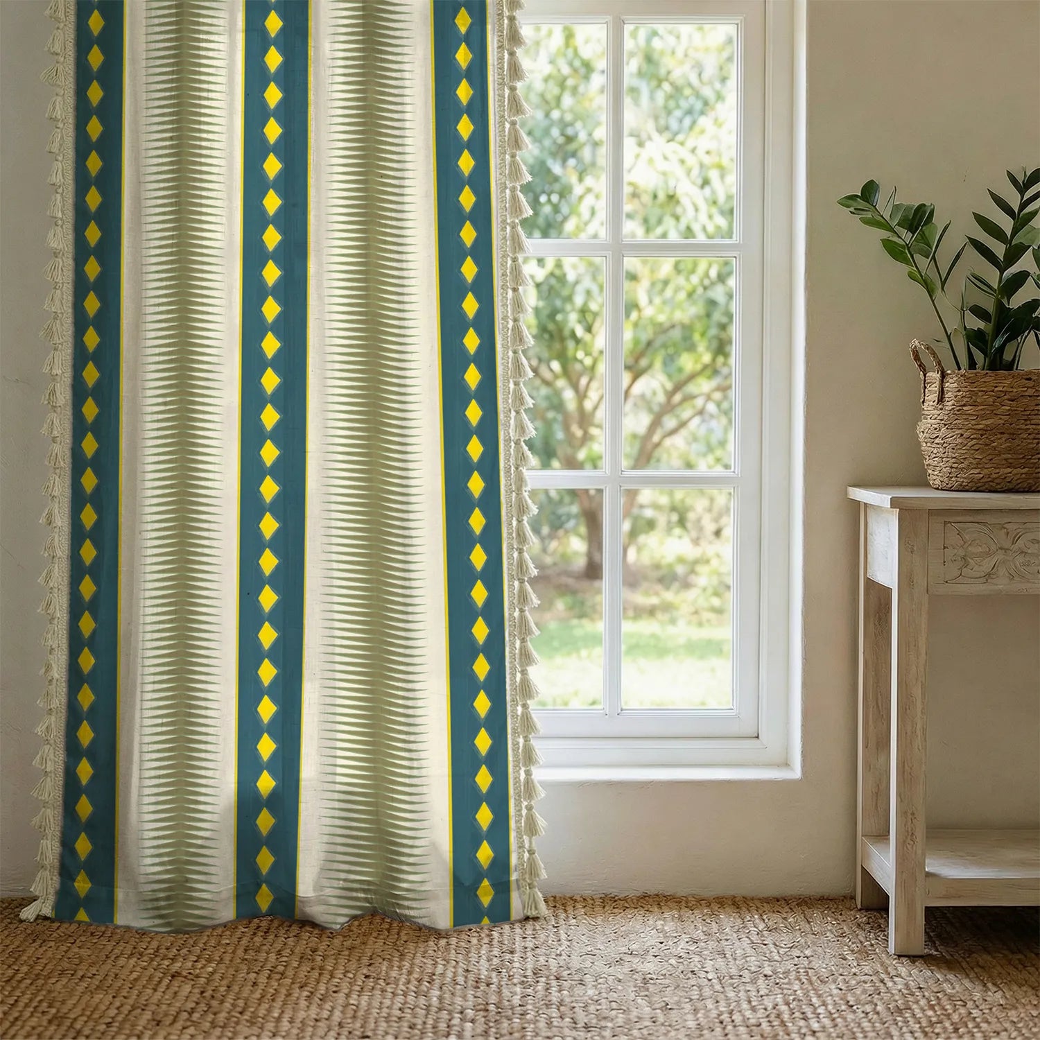 Premium 100% Cotton Curtain for Window & Curtains for Door - Pack of 1 Curtain, Alora Dark Teal