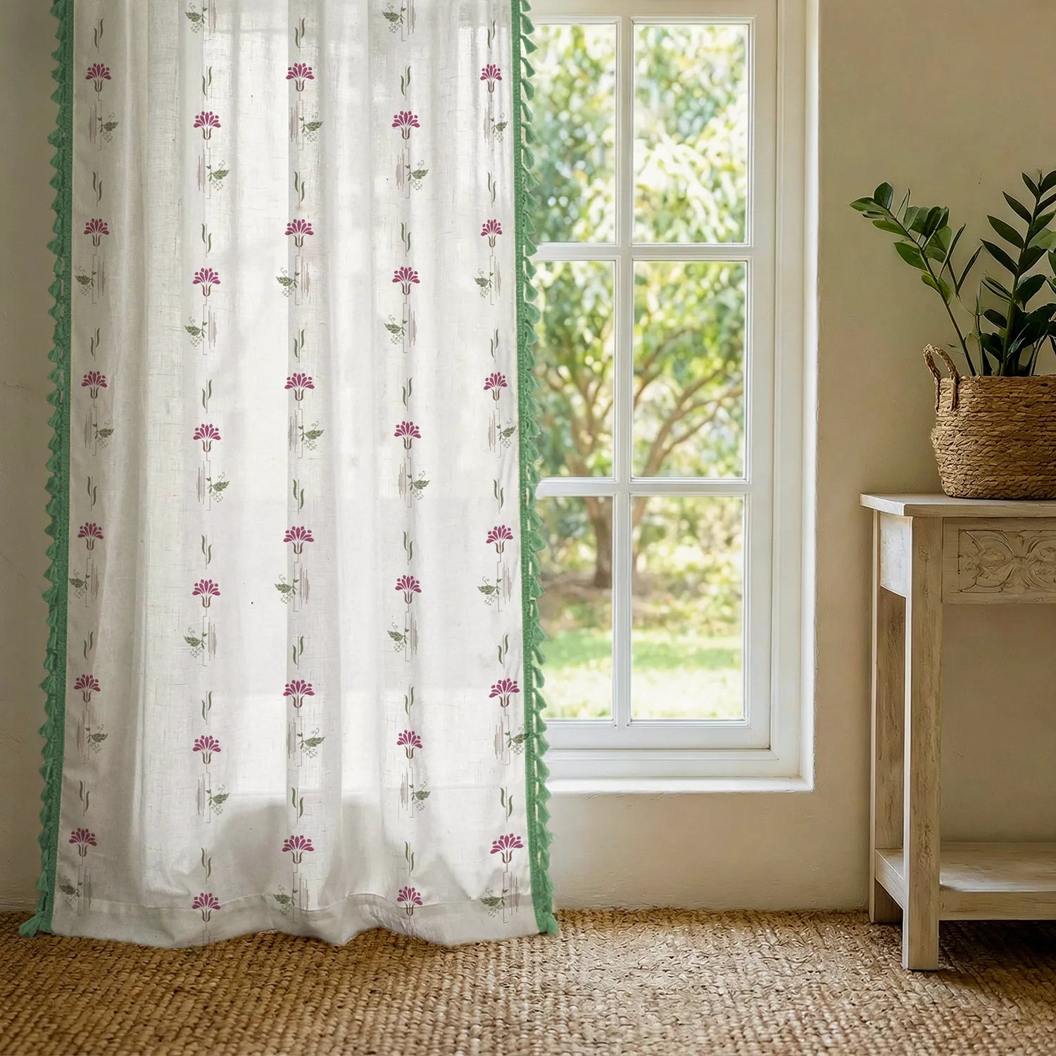 Premium 100% Cotton Curtain for Window & Curtains for Door - Pack of 1 Curtain, Mulberry Wine