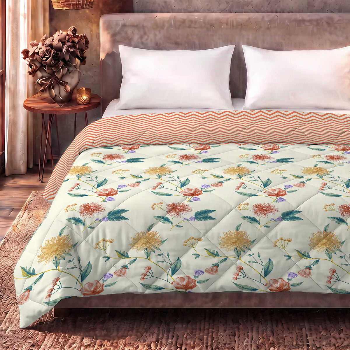 Microfiber 120 GSM All Season AC Blanket / Dohar for bedroom - Petal Pop