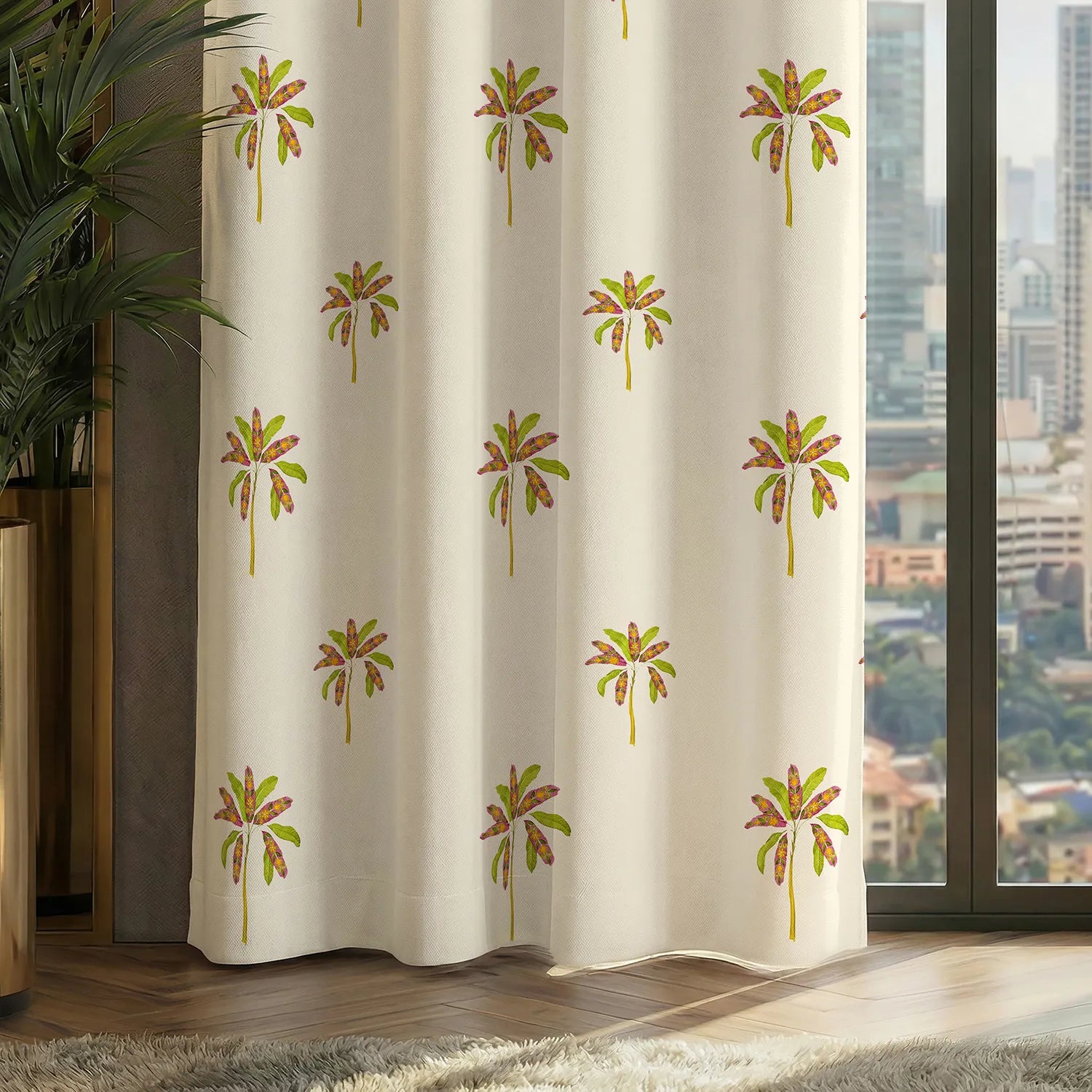 Digital Printed 100% Blackout Curtains, Pack of 2 Curtains -  Palm Coast