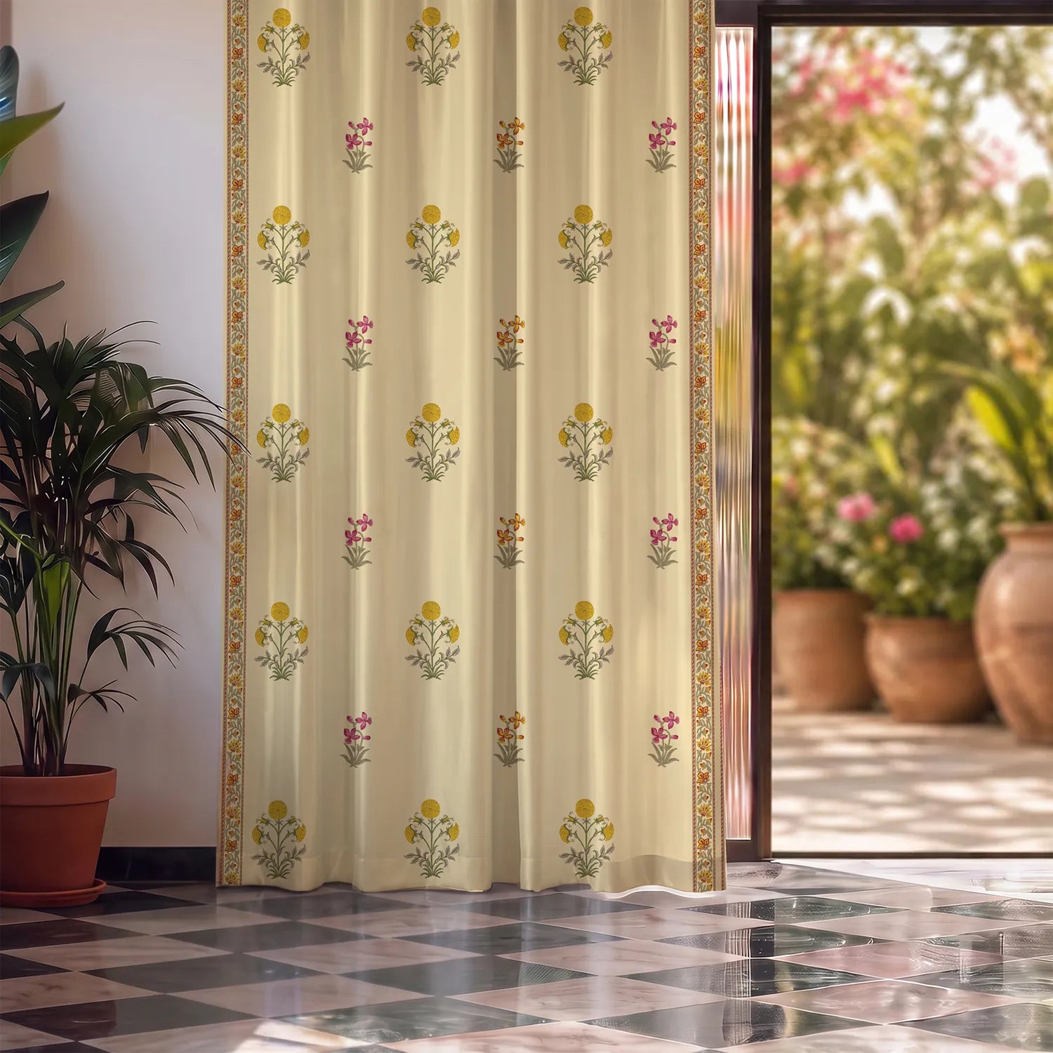 Digital Printed 100% Blackout Curtains, Pack of 2 Curtains - Ira