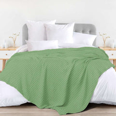 100% Cotton, AC Room Pull Over Blanket & Bedspread - Sage Green