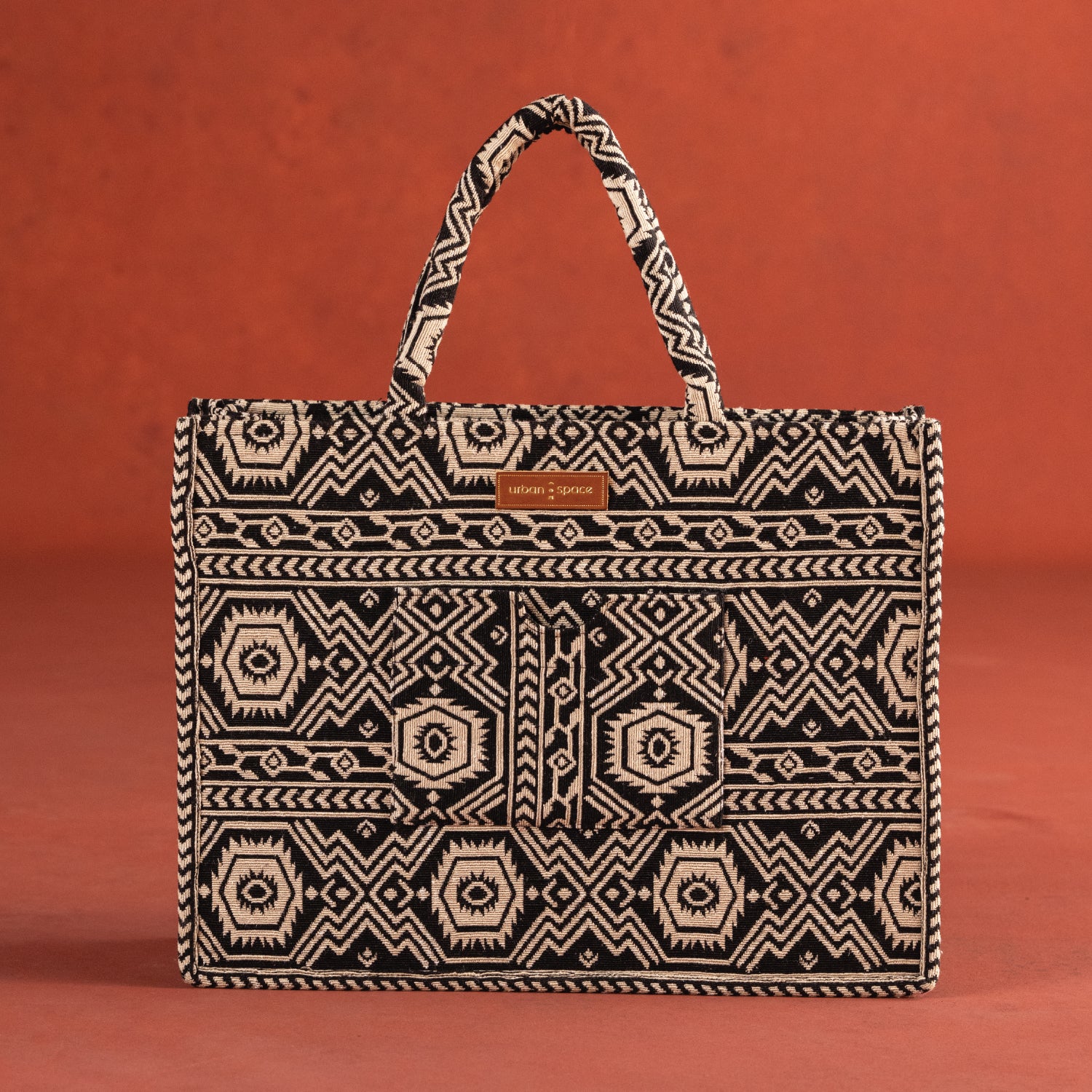 The Trove - Natural Canvas Multipurpose Office Bag for Women, Aztec Black