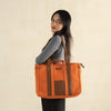 The Atelier - Natural Canvas Tote Bags for Office, Rust Orange