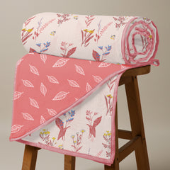 100% Malmal Cotton Dohar, Summer Blanket for AC Rooms - Whisper Peach