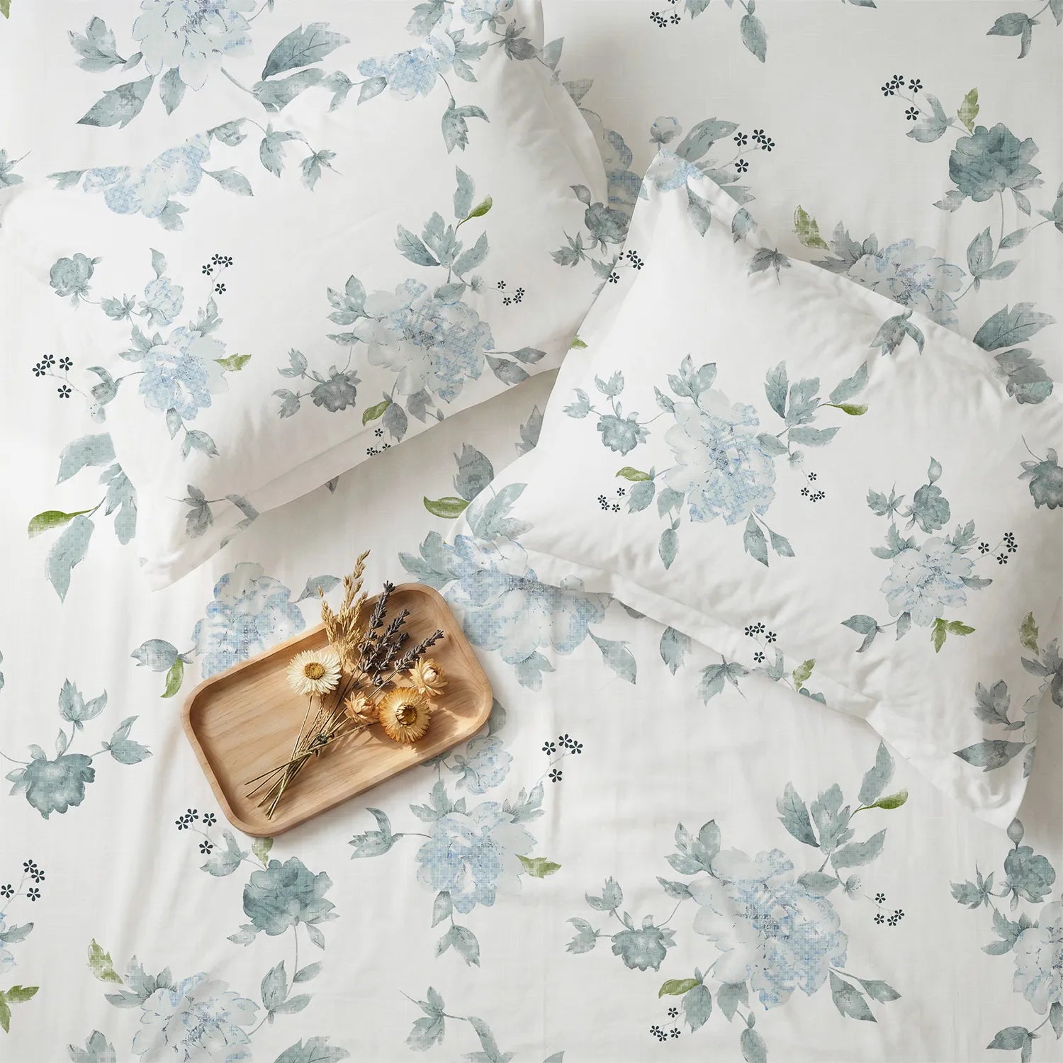 Serene 200 TC 100% Cotton Bedsheet with Pillow Covers - Sapphire Dusty Blue