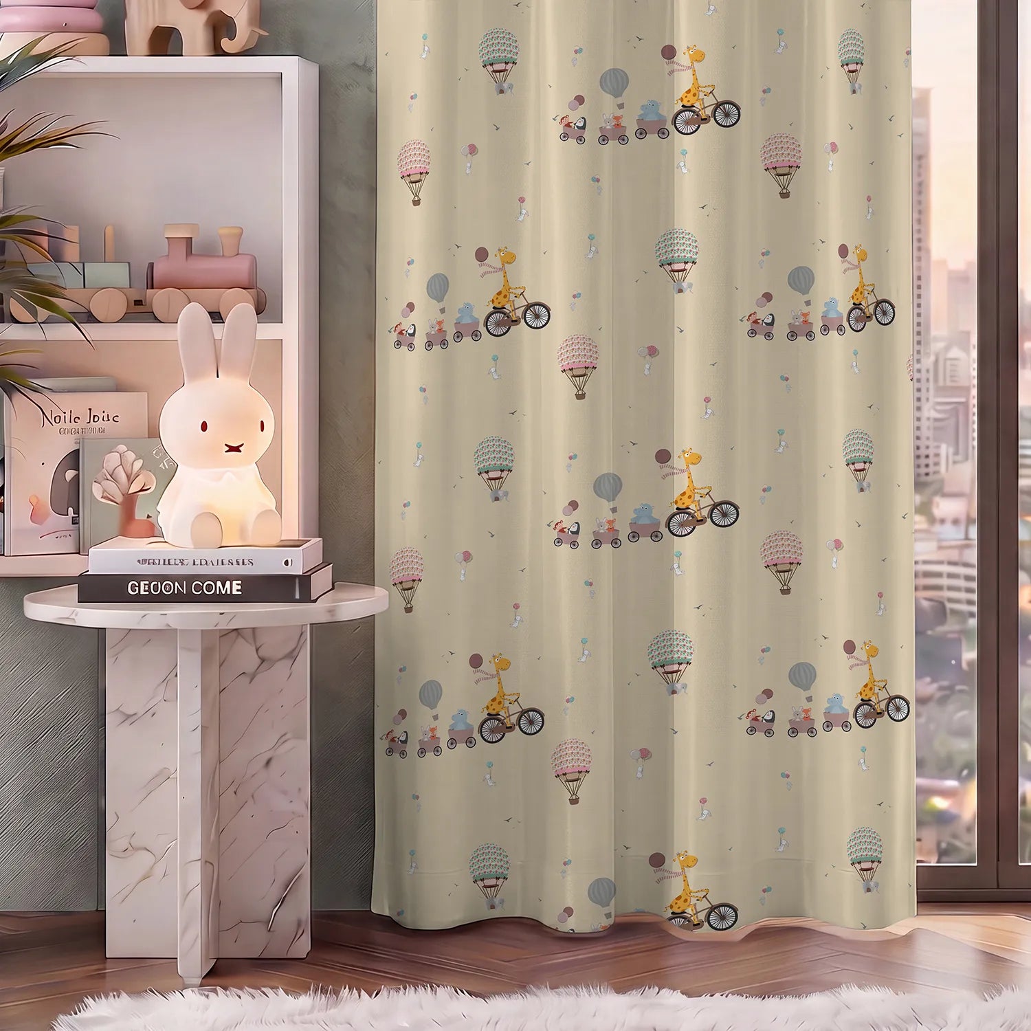 Digital Printed 100% Blackout Curtains, Pack of 1 Curtain - Cub Caravan
