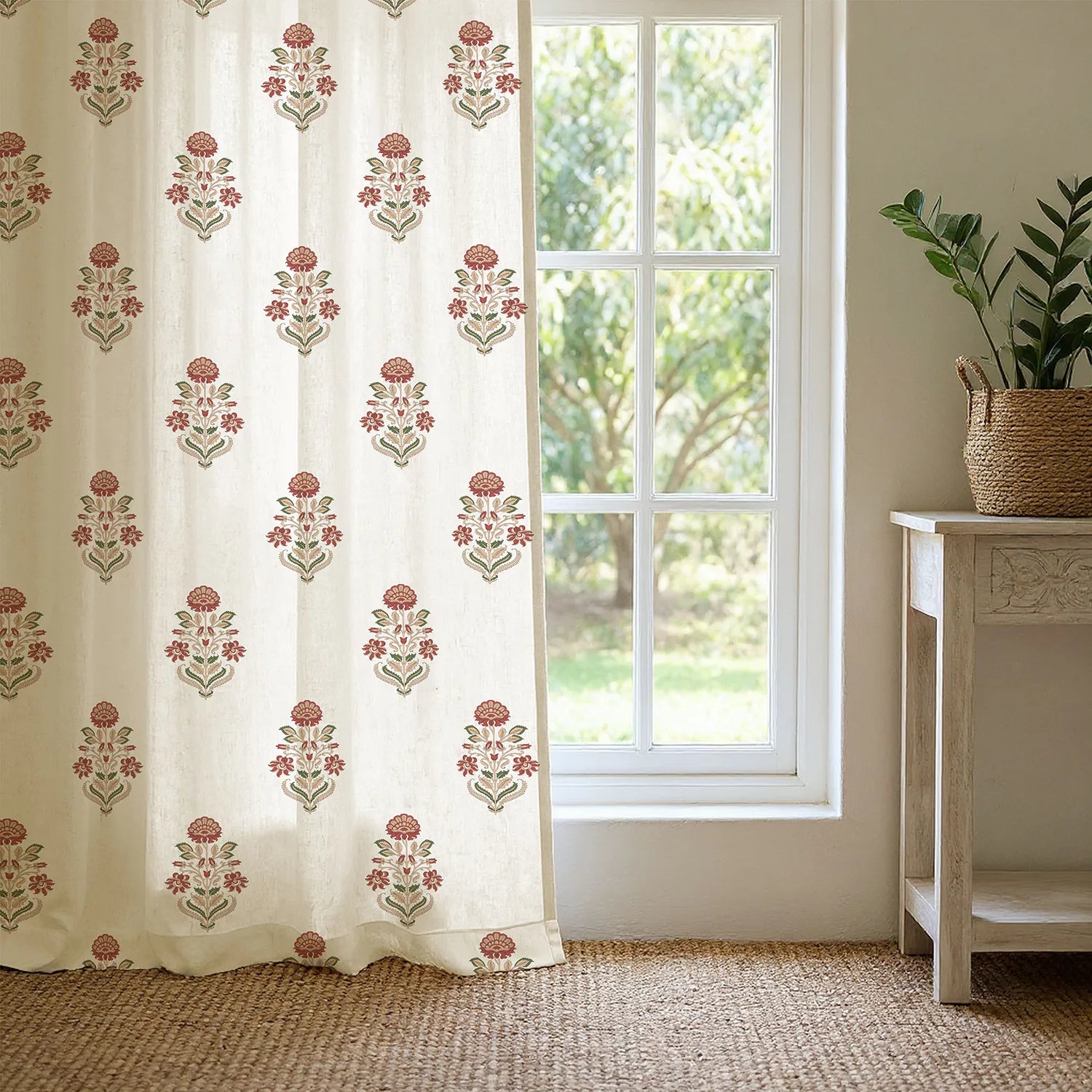 100% Cotton Curtains for Living Room, Bedroom curtains with Track Channel - Pack of 2 curtains, Liberty Maroon