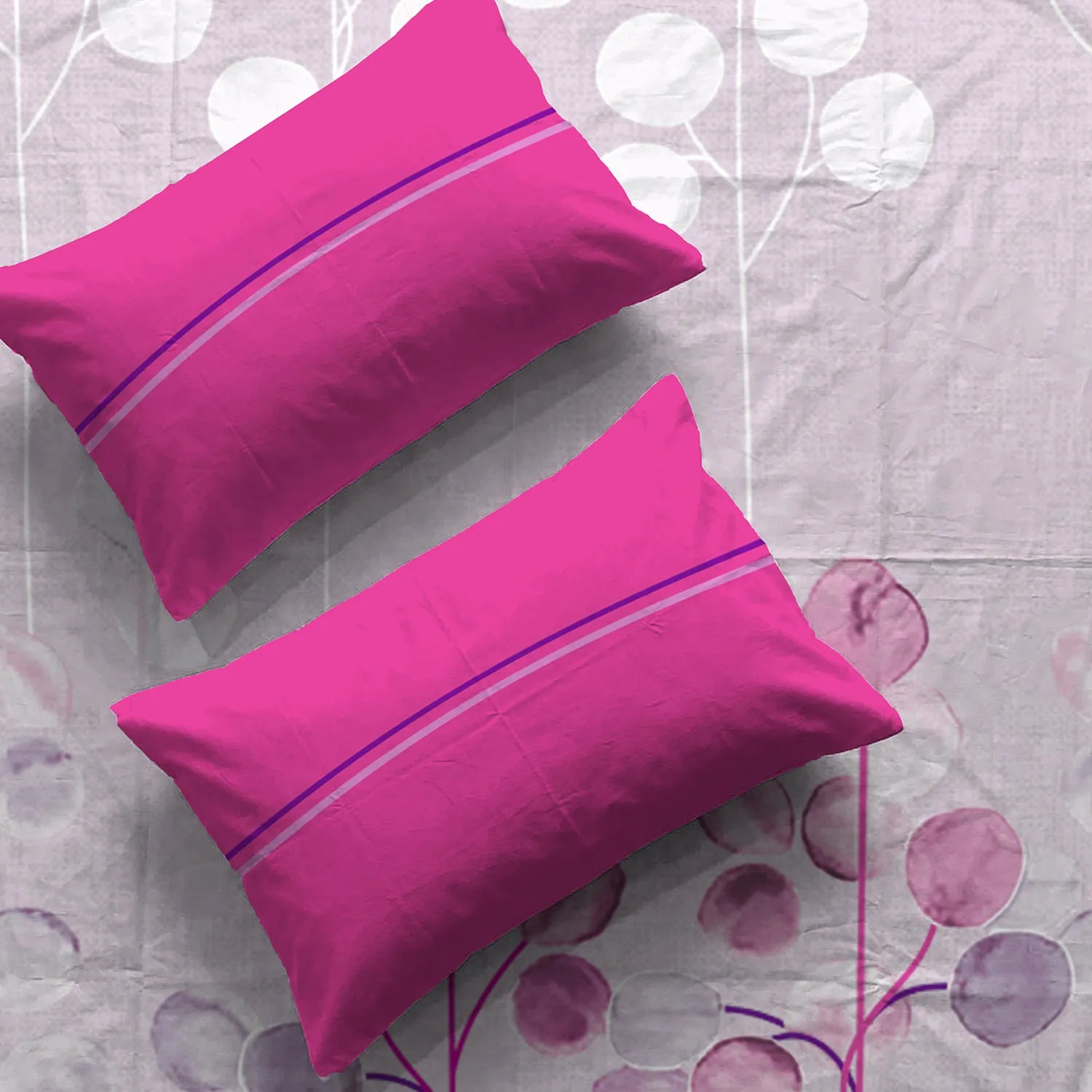Divine Collection - Cotton Bedsheet With 2 Pillow Covers, Mars Purple