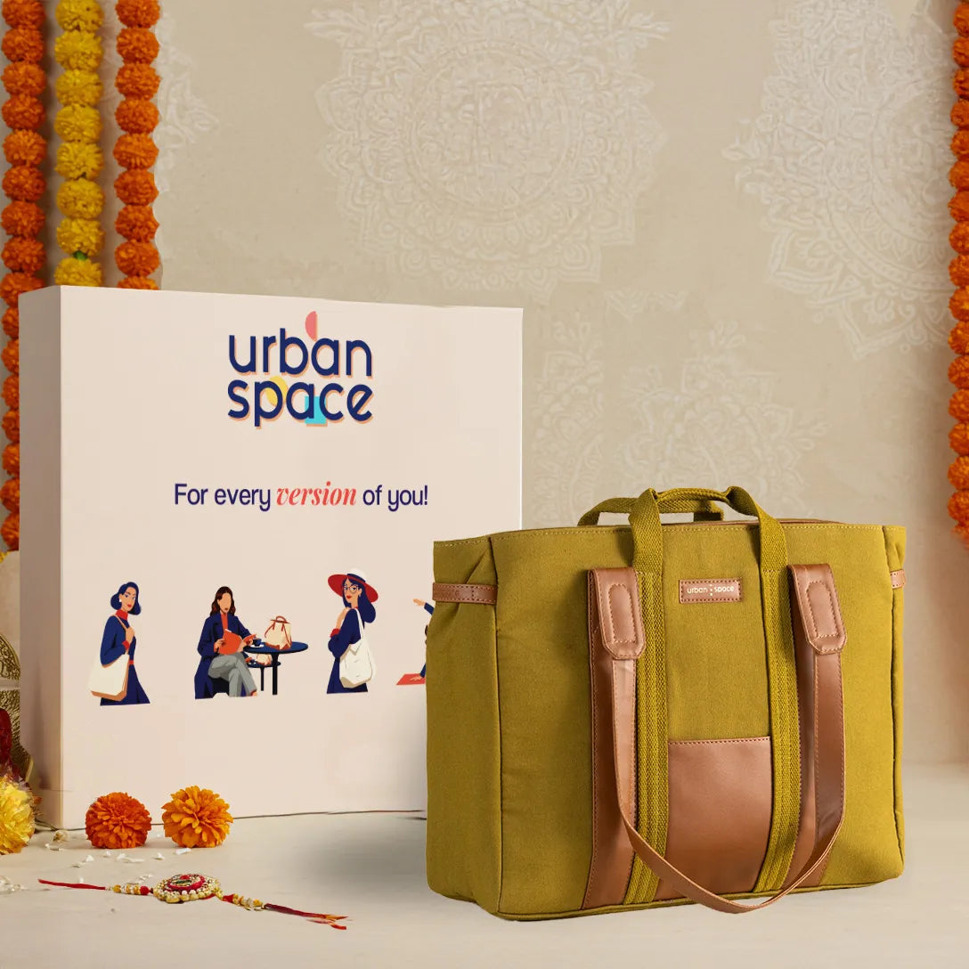 Sustainable Office Laptop Bag for her in Gift Box - Fir Green
