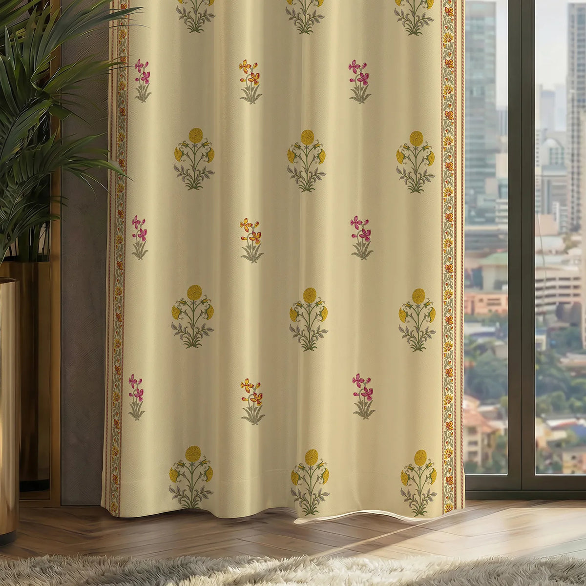 Digital Printed 100% Blackout Curtains, Pack of 2 Curtains - Ira