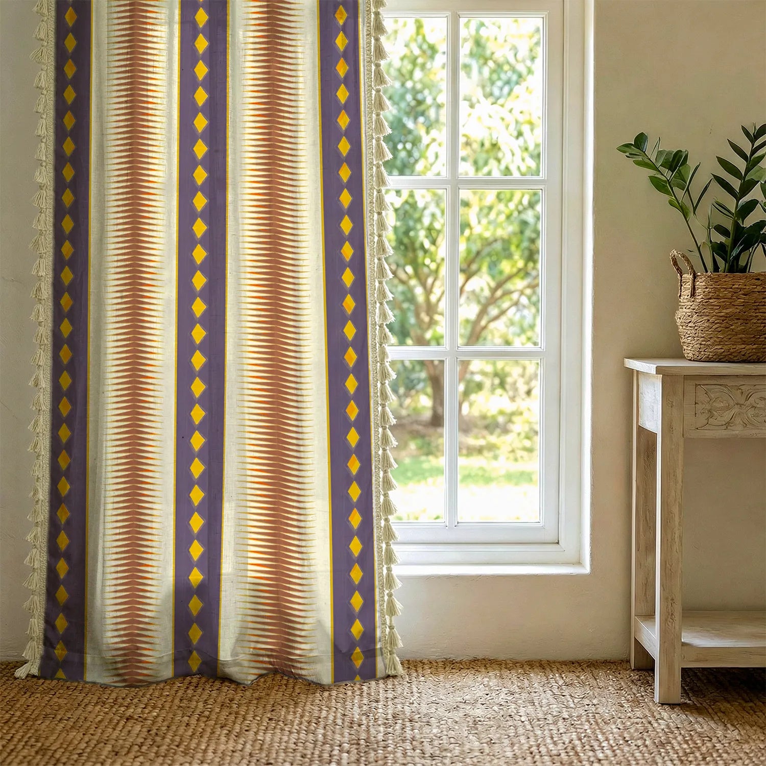 Premium 100% Cotton Curtain for Window & Curtains for Door - Pack of 1 Curtain, Alora Dark Mauve