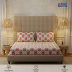 Fitted King Size Cotton Bedsheet - Florabell Cherry Red