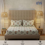 Serene 200 TC 100% Cotton Single Bedsheet with Pillow Covers - Radiance Grey