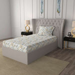 Serene 200 TC 100% Cotton Single Bedsheet with Pillow Covers - Iris Blue