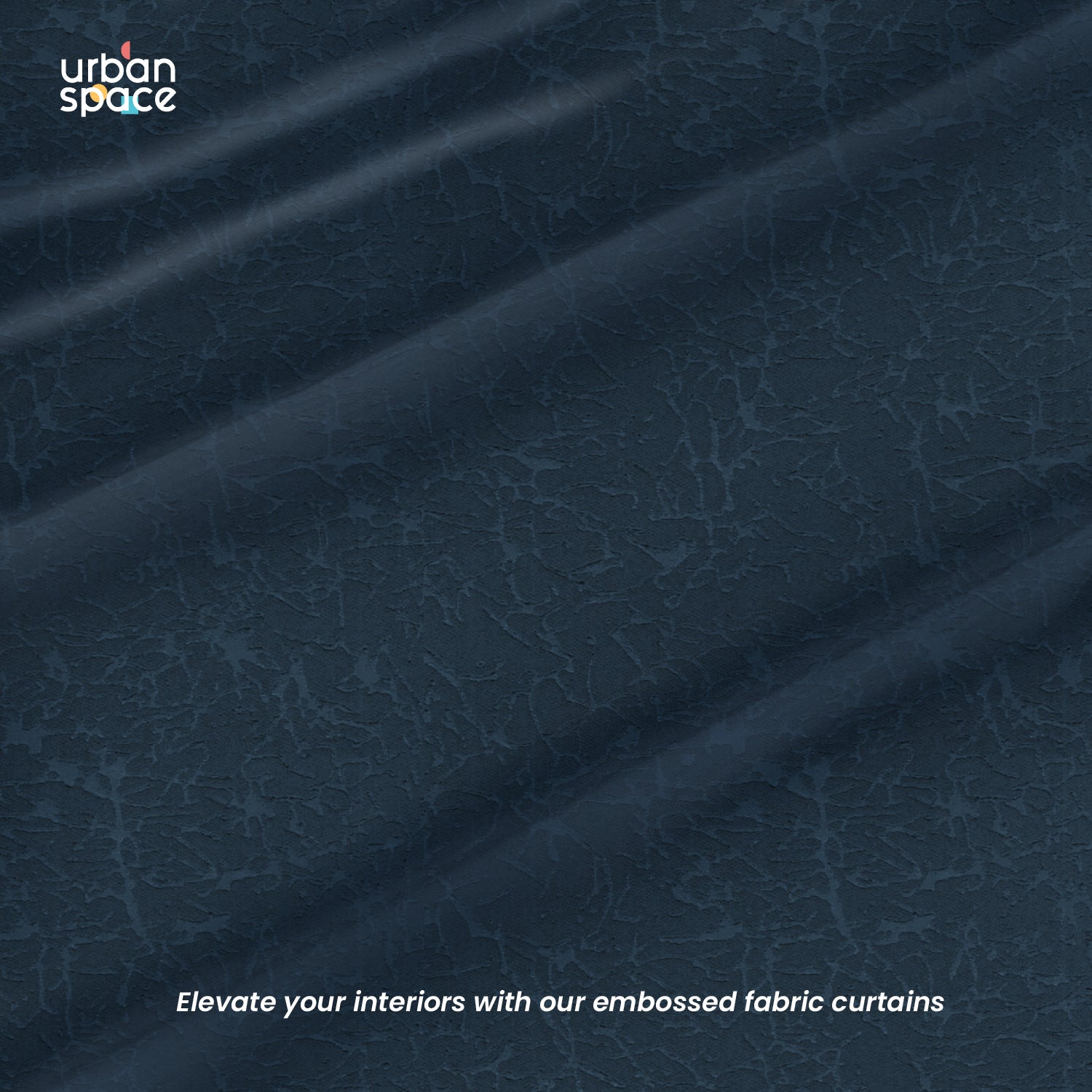 100% Blackout Curtains, 3D embossed door & window curtains, Pack of 2 - Earth Navy