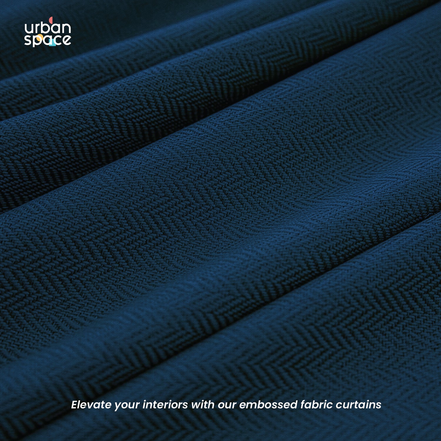 100% Blackout Curtains, 3D embossed door & window curtains, Pack of 2 - Drift Navy